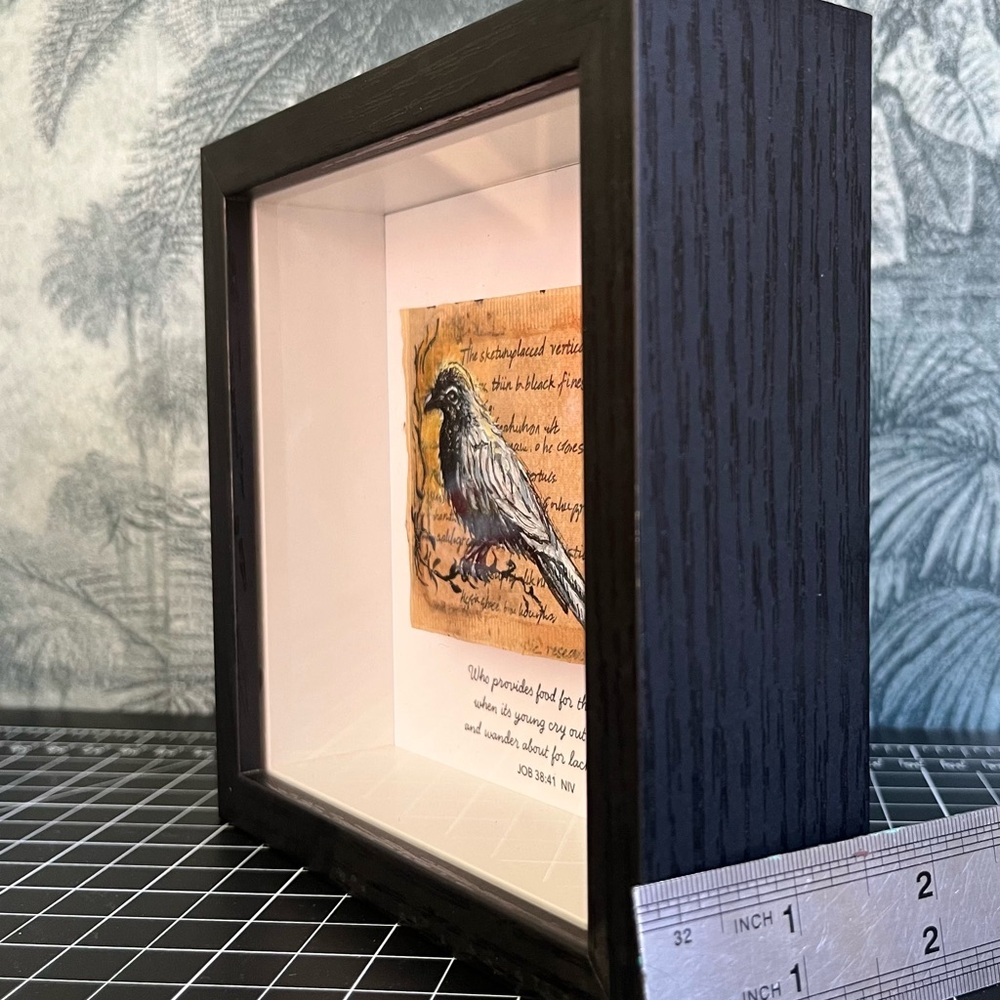 Original Biblical quote Art on teabag with Black Frame
